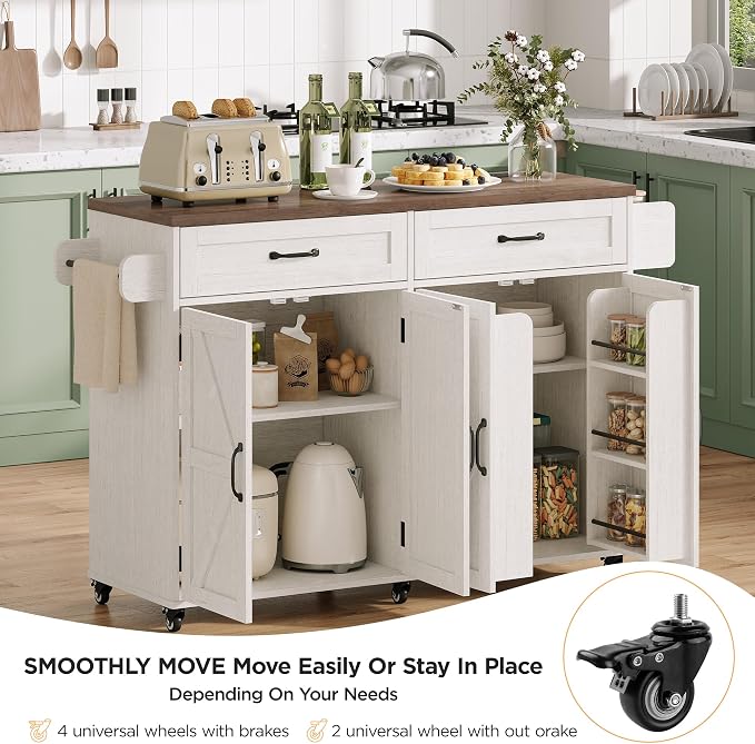 Mobile Kitchen Island, Kitchen Island Cart - Image 3