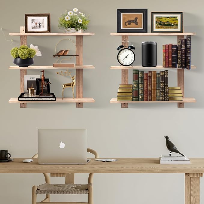 3 Tier Floating Shelves, Long Wall Shelf, Over The Toilet Shelves Bathroom - Image 5