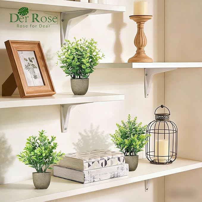 Der Rose 4 Pack Mini Artificial Plants Indoor in Pots Mixed Fake Plants - Image 2