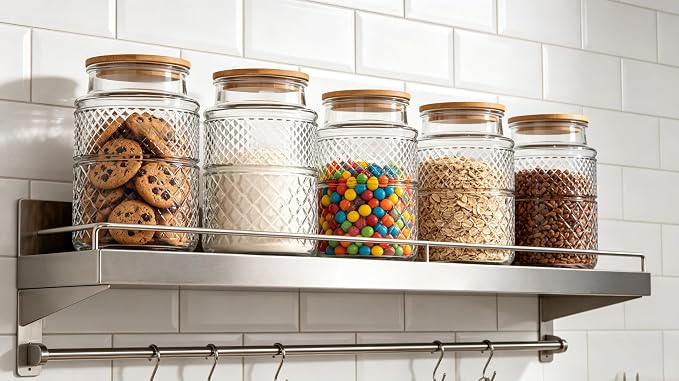 Large Glass Storage Jar, 2 Pack 60 FL OZ Glass Food Storage Containers - Image 7