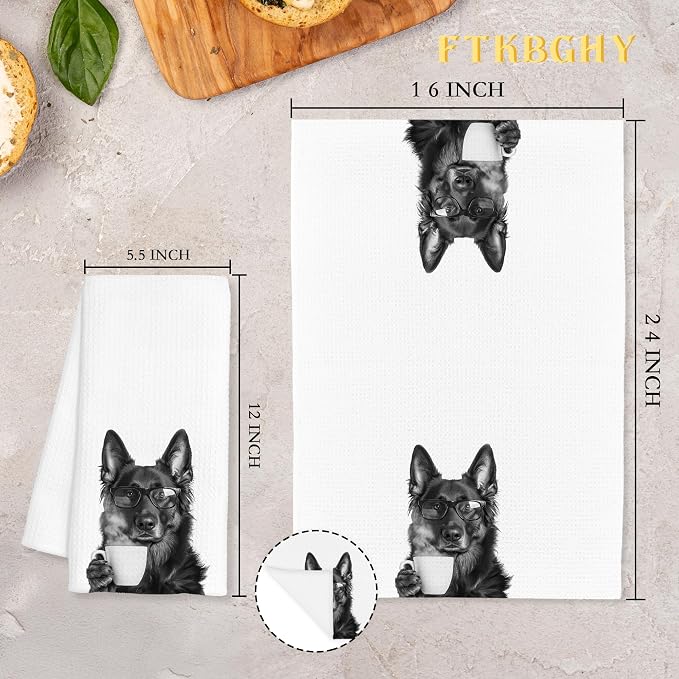 Funny German Shepherd Decor Coffee Kitchen Towels Gift, German Shepherd Dog - Image 7