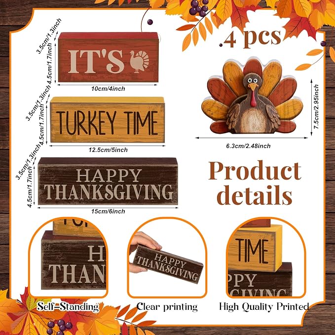 Lineshading 4 Pcs Fall Decorations - Image 4