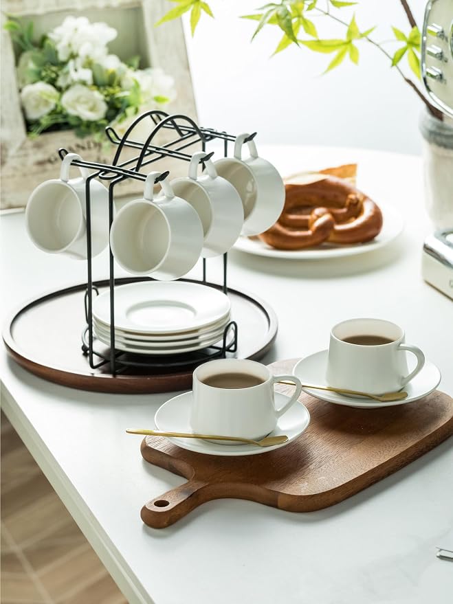 YHOSSEUN Espresso Cups Set of 6, Ceramic Expresso Shot Cups - Image 6