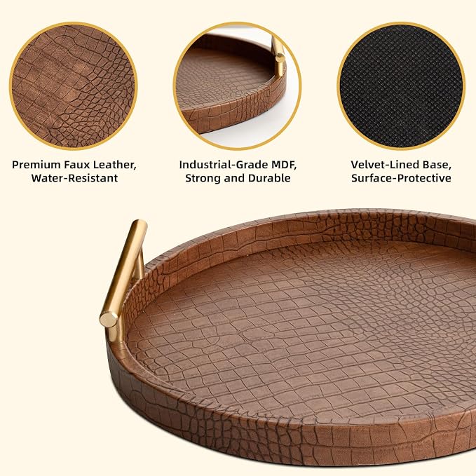 Modern Decorative Serving Tray, Decorative Trays Coffee Table Tray Ottoman - Image 3