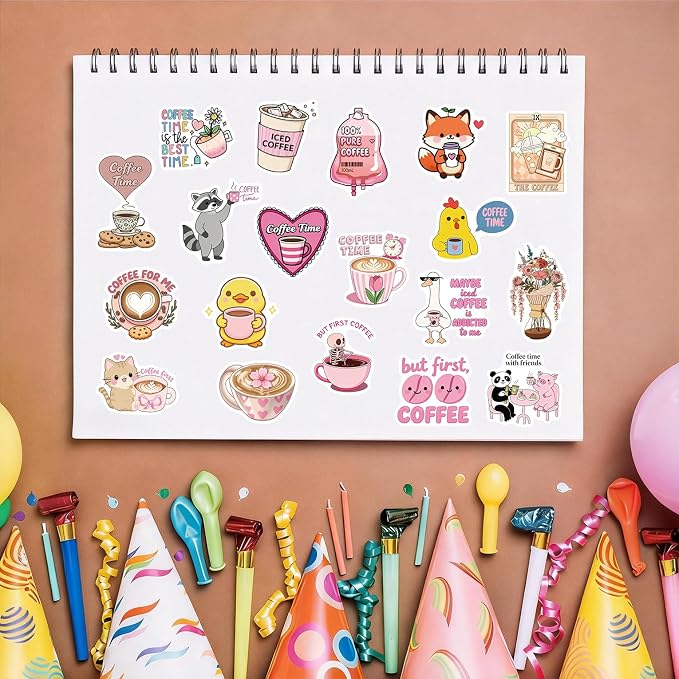 100PCS Coffee Stickers – Cute Coffee Vinyl Stickers - Image 4
