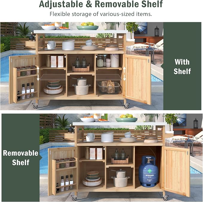 Merax 50inch Outdoor Stainless Steel Kitchen Island - Image 3