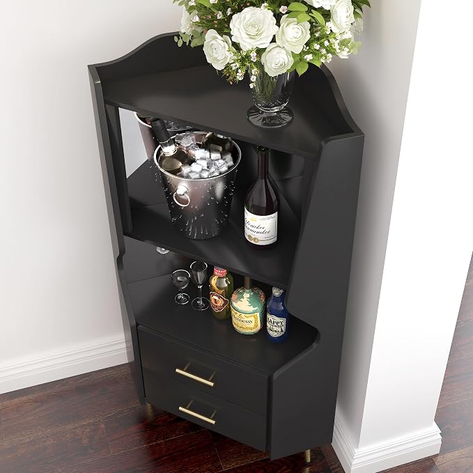 19" Wooden Corner Bar Cabinet - Image 8