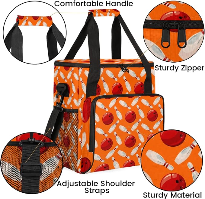Bowling Ball Coffee Maker Travel Bag, Bowling Ball Large Carrying Storage Case - Image 6