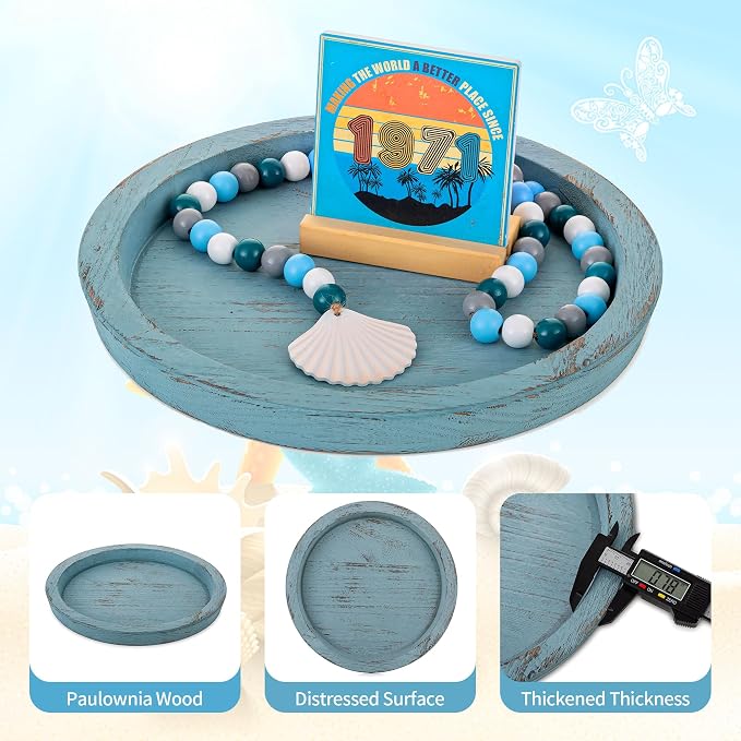 Hanobe Beach Decor Decorative Tray: Farmhouse Coastal Tray - Image 6