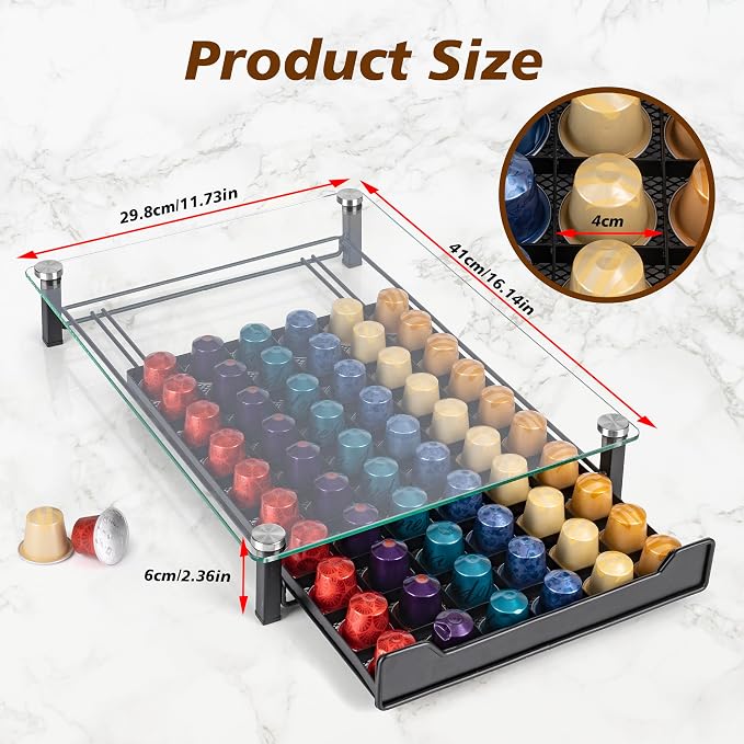 RECAPS Coffee Pod Holder Storage Small Pod Drawer Pods Holder Compatible - Image 3