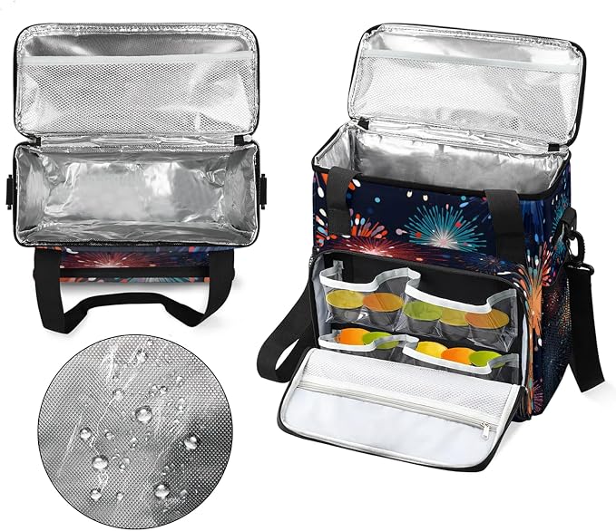 Celebrate Fireworks Festival Coffee Maker Carring Bag, Large Insulated Storage - Image 3