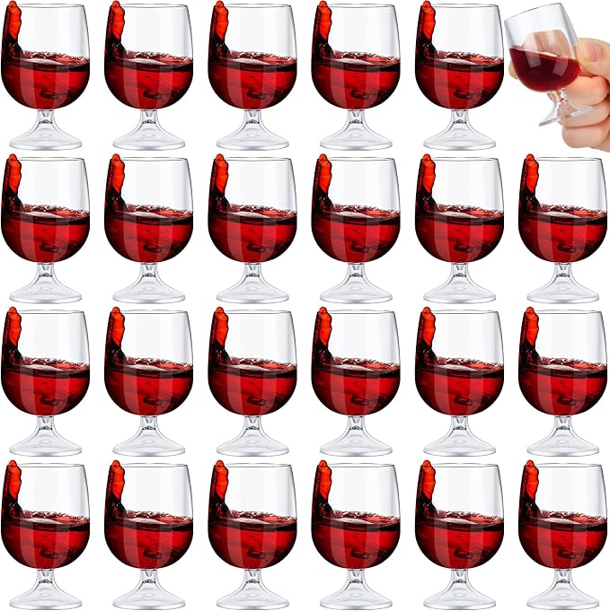 Roshtia 24 Pcs Mini Shot Glasses 1.75 oz Small Brandy Snifters Clear Reusable by Roshtia