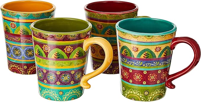 Tunisian Sunset 18 oz. Ceramic Mugs, Microwave & Dishwasher Safe, Eclectic by CERTIFIEDINTERNATIONAL