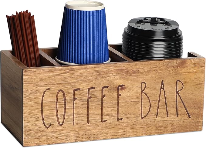 Acacia Wood Station Organizer, Coffee Station Organizer by LBEMEY