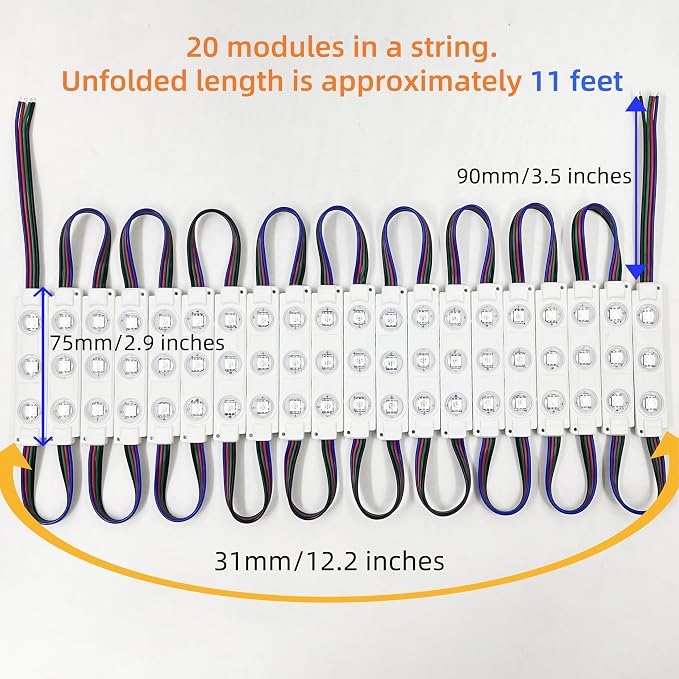 200PCS 110FT RGB LED Module Kit, 3 Led 5050 SMD LED Lights - Image 5