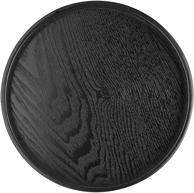 Yinhing Round Tray, Coffee Table Tray Food Meals Serving Plate Restaurant Wood by Yinhing