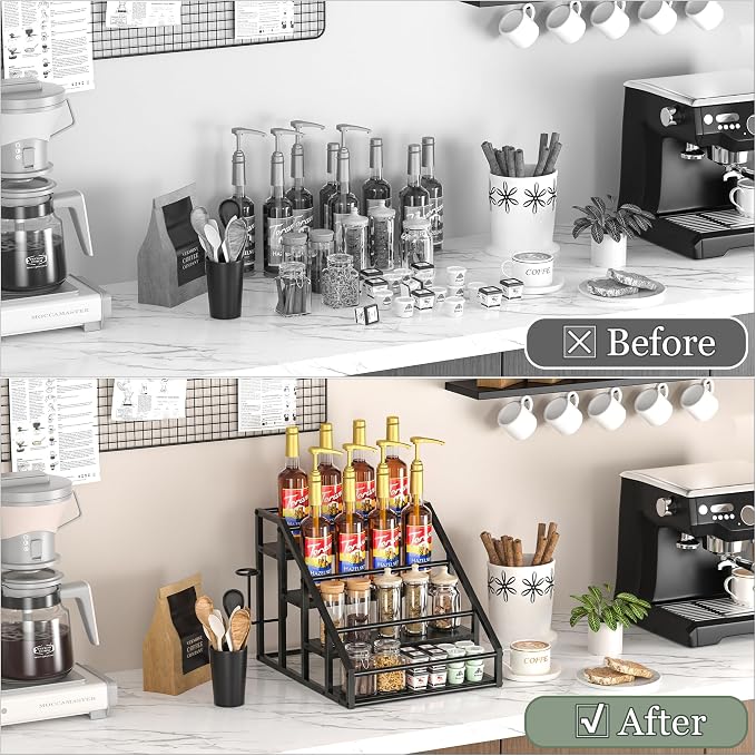 Coffee Syrup Rack Organizer, Spice Racks, Syrup Bottle Holder Stand - Image 5