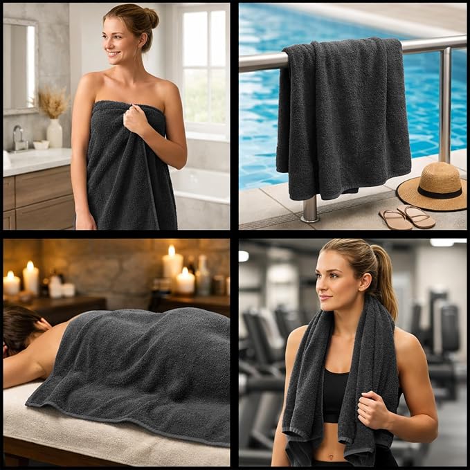 RIVERSIDE Pack of 8 Towels Set, 2 Large Bath, 2 Hand, 4 Face Washcloths - Image 5