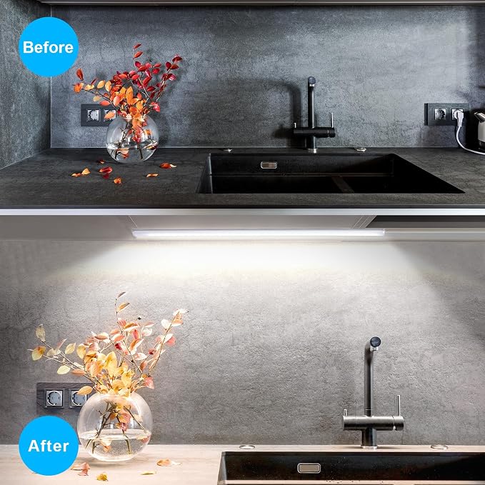 JUSJUBR Under Cabinet Lights Plug-in, 4 Pack x 12inch LED Under Cabinet Lighting - Image 4