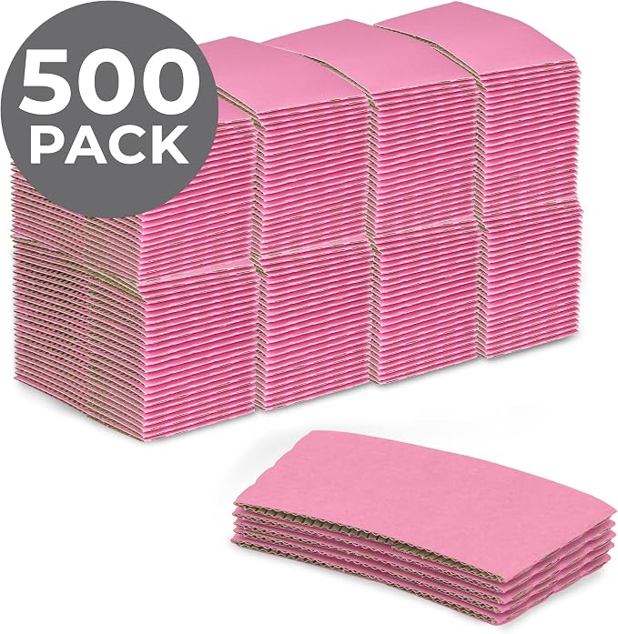 FMP Brands Pink Coffee Cup Sleeves Disposable - Image 2