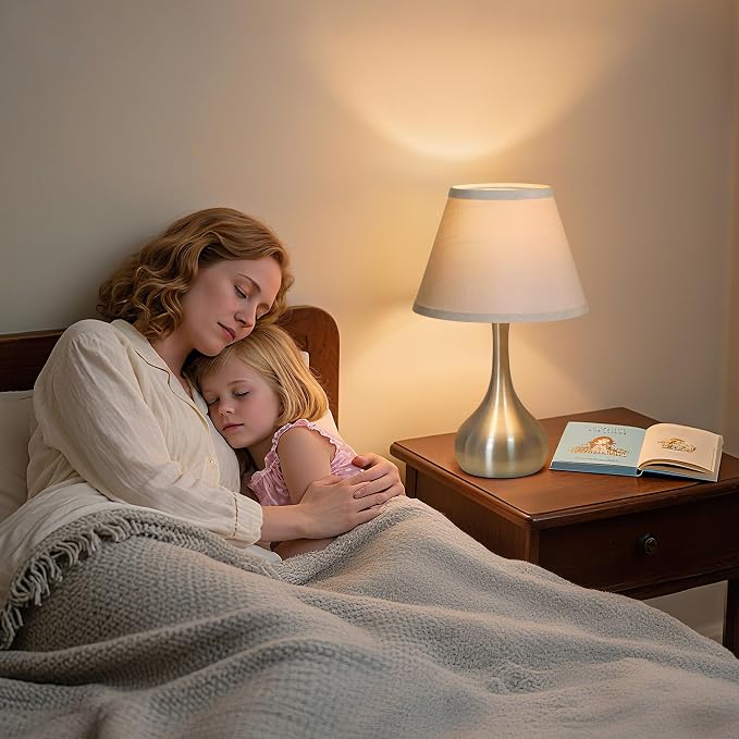 Touch Table Lamp for Bedroom Set of 2, 3-Way Dimmable Bedside Lamp for - Image 5