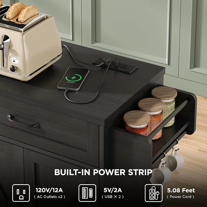 Mobile Kitchen Island, Kitchen Island Cart - Image 5