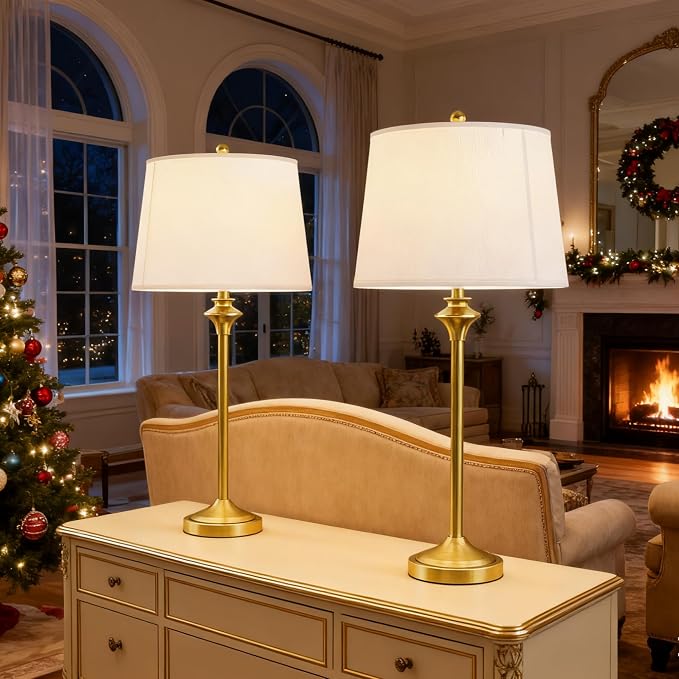 Maxax Brass Gold Table Lamps Set of 2 - Image 5