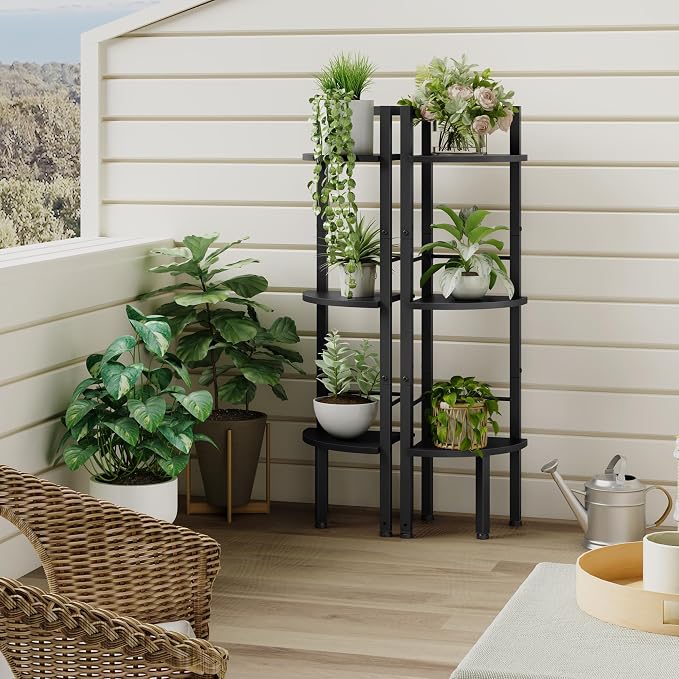 Tajsoon Small Corner Shelf Stand 3 Tier 39.6" Industrial Corner Ladder Shelves - Image 7