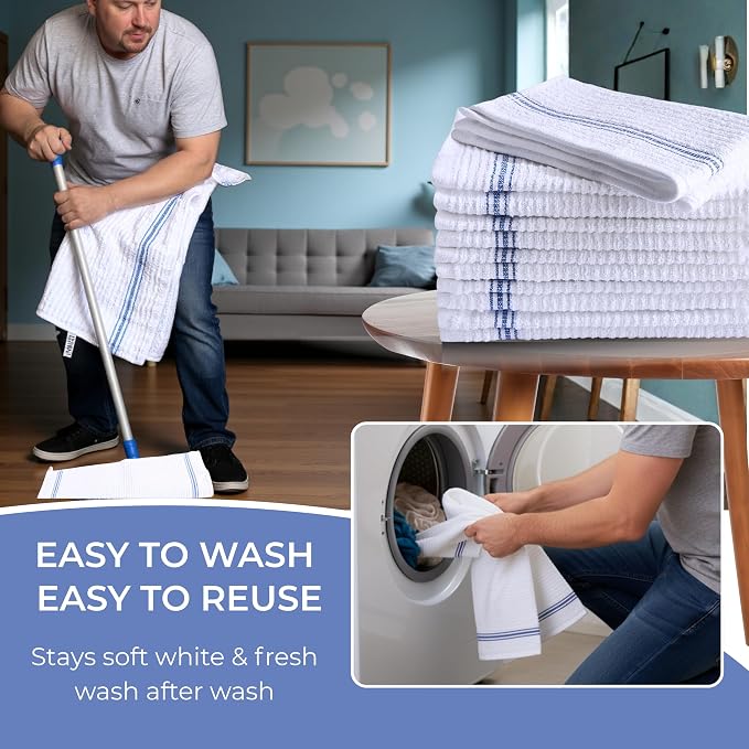 White Cotton Bar Towels for Kitchen - Image 7