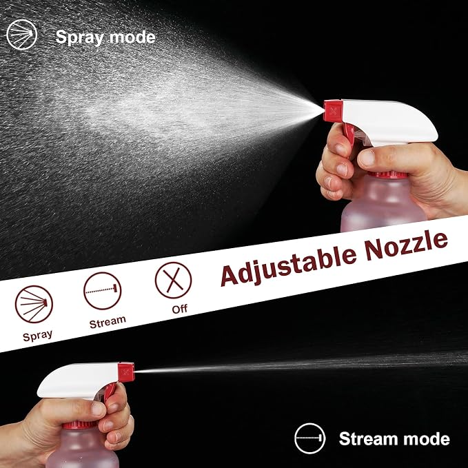Plastic Spray Bottles 12oz 2 Pack Adjustable Mist/Stream Spraying Heavy Duty - Image 5
