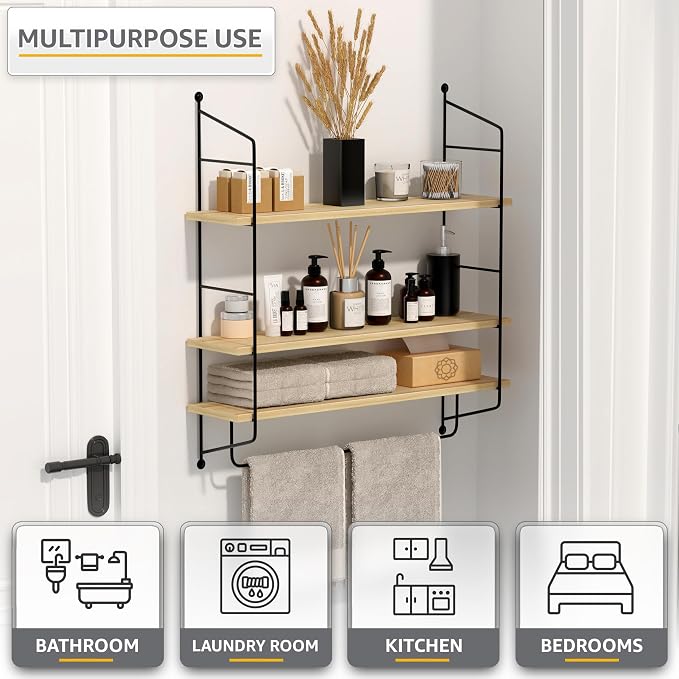 Sorbus 3-Tier Floating Bathroom Shelves - Image 4