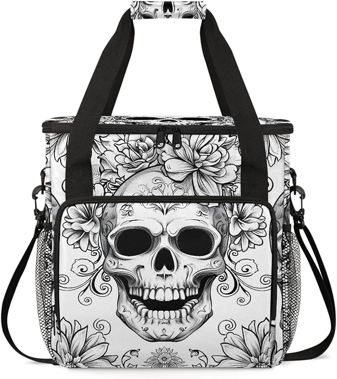 Vintage Skull Skeleton Coffee Maker Carring Bag, Large Insulated Storage by Home