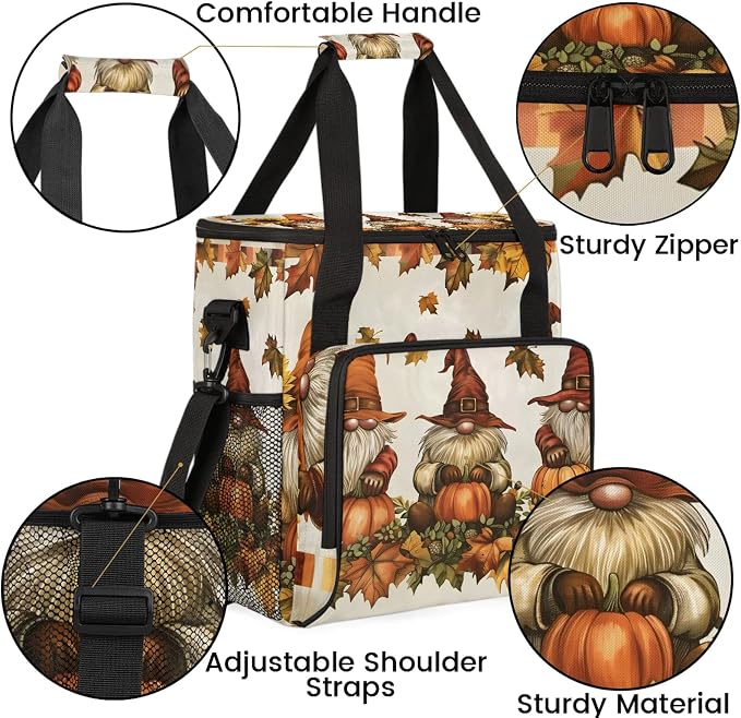 Halloween Fall Gnomes Coffee Maker Carring Bag, Large Insulated Storage - Image 6