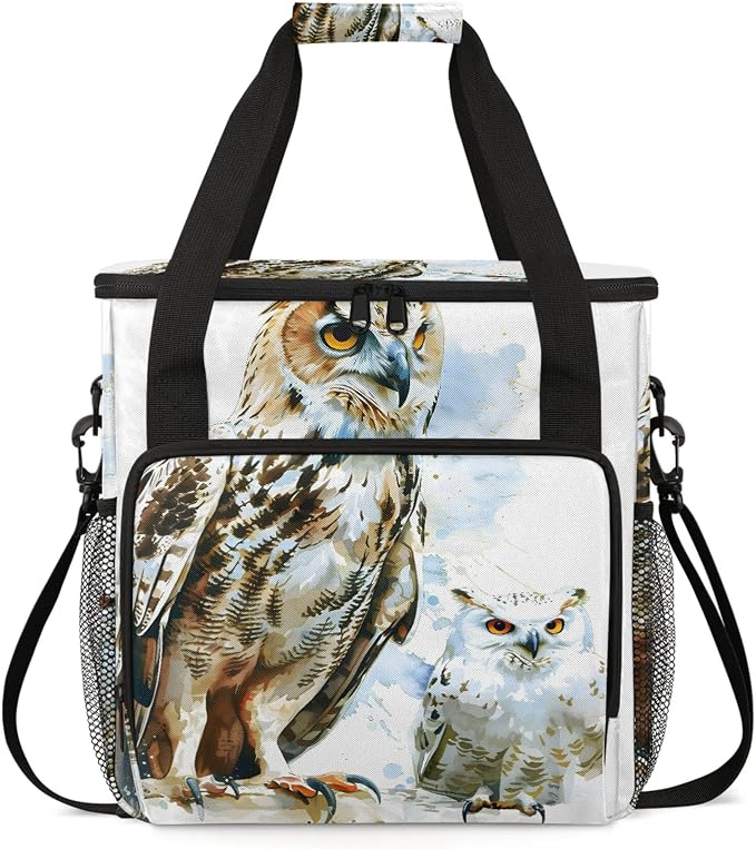 Cool Bird Owl Coffee Maker Carring Bag, Large Insulated Storage Organizer Case by Home