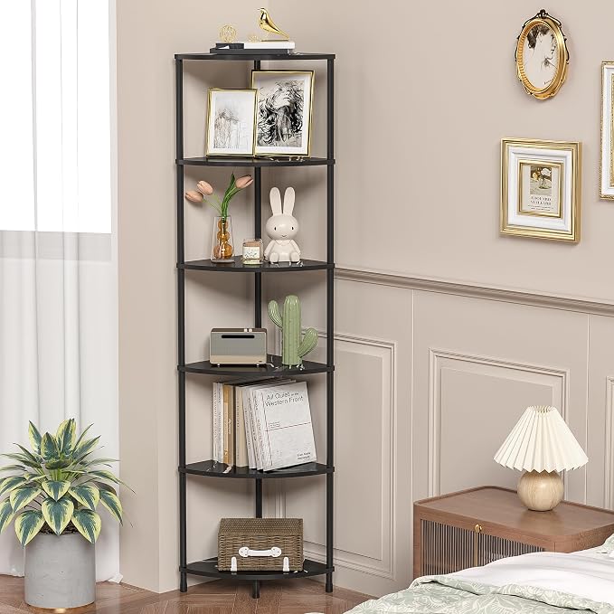 Book Shelf Corner Shelf, 6 Tier Corner Bookshelf Display - Image 7