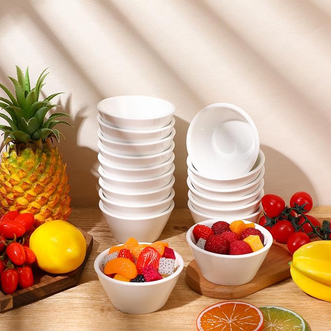 Domensi 18 Pcs 8 oz Porcelain Bowls Small Dessert Bowls Porcelain Broth Cups - Image 5