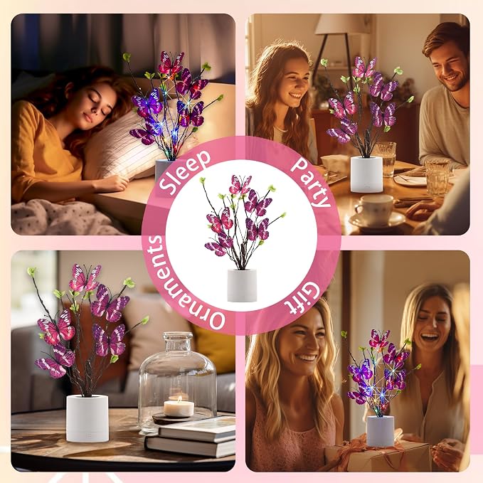 WSYEAR Birthday Gifts for Women, Butterfly Led Lamp Mothers Day Valentines Day - Image 2