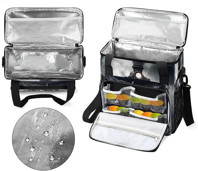 Black Steam Train Coffee Maker Carring Bag, Large Insulated Storage Organizer - Image 3