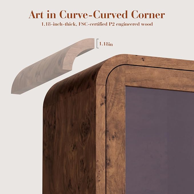Curved Buffet Storage Cabinet, 59.7" Modern Sideboard - Image 5