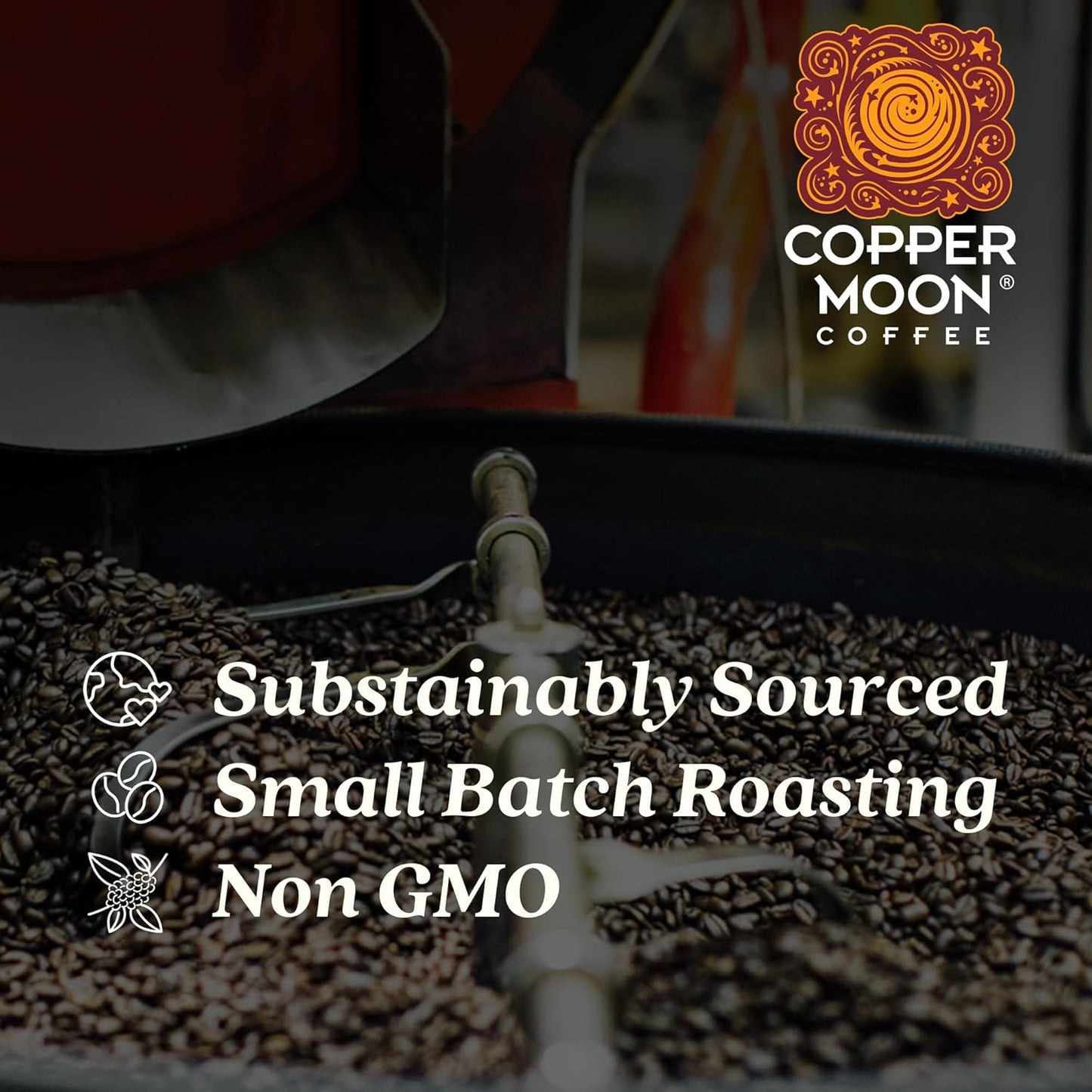 Copper Moon Dark Roast Whole Bean Coffee, Sumatra Blend, 2 Lb (Pack of 2)