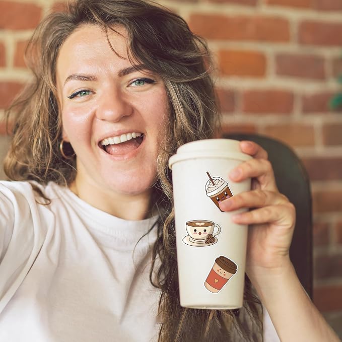 Haooryx Cute Coffee Sticker Rolls - Image 5