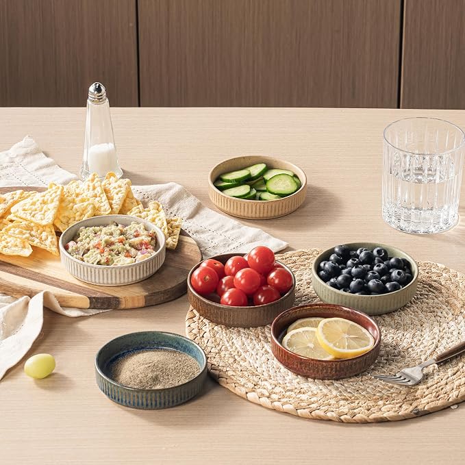 Ceramic Dipping Bowls Set - 4oz Oval Soy Sauce Dishes - Image 4