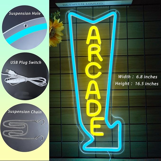 Arcade Neon Sign LED Light Dimmable Gaming Lights - Image 4
