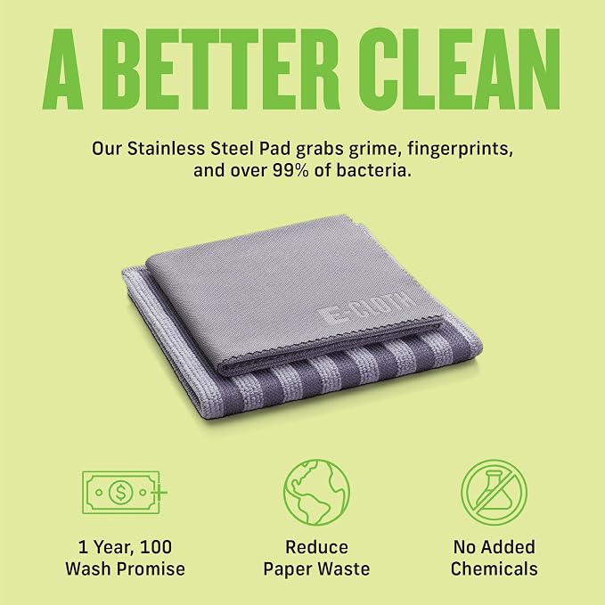 E-Cloth Stainless Steel Microfiber Cleaning Cloth Pack - Image 4