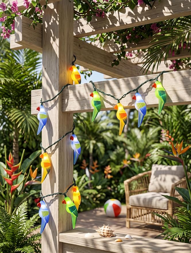 Multicolor Parrot String Lights, 8.5Ft Parrot Camping Outdoor Party Lights - Image 2