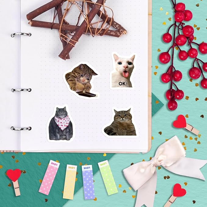 100Pcs Cat Meme Stickers, Funny Cat Sickers - Image 6