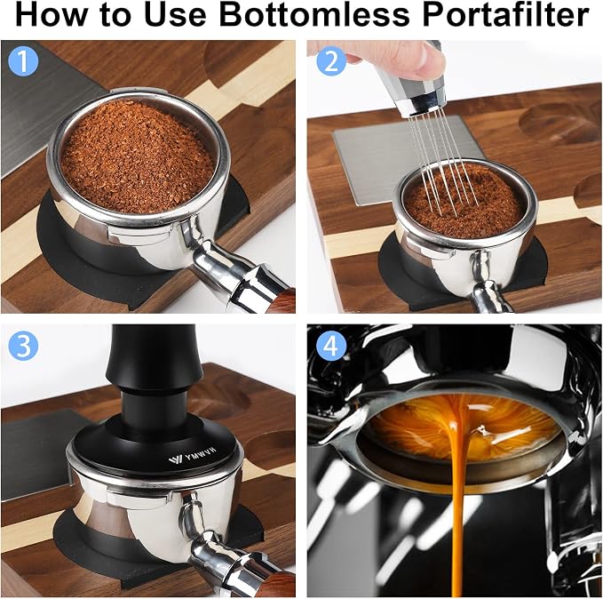 58mm Bottomless Portafilter, Professional Stainless Steel Portafilter 2 Ears - Image 8