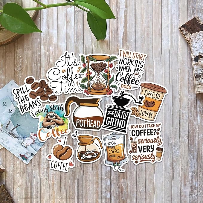 12pcs Coffee Stickers Pack for Caffeine Lovers, Baristas & Coffee Addicts – - Image 8