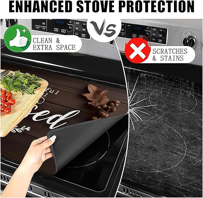 Blessed Stove Top Cover 28.3 x 20.5 Inches, Heat Resistant Glass Stove - Image 7