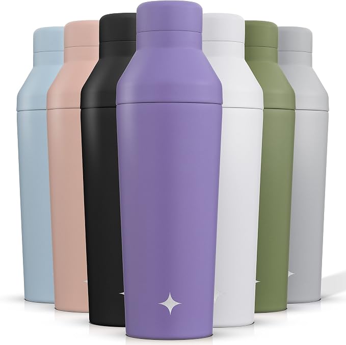 JoyJolt Triple Insulated Cocktail/Protein Shaker Bottle. 20oz Shaker Cup by JoyJolt